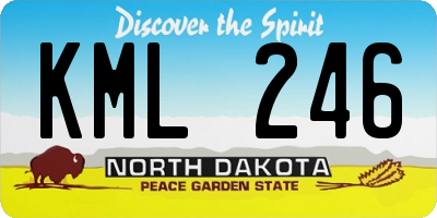 ND license plate KML246