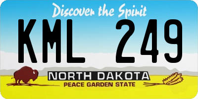 ND license plate KML249