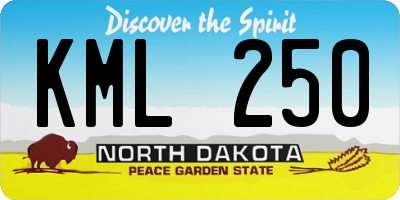 ND license plate KML250