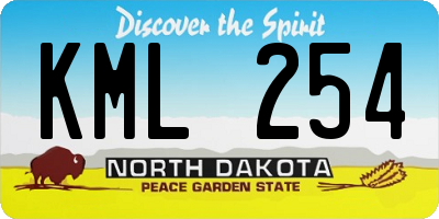 ND license plate KML254
