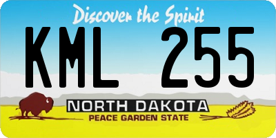 ND license plate KML255