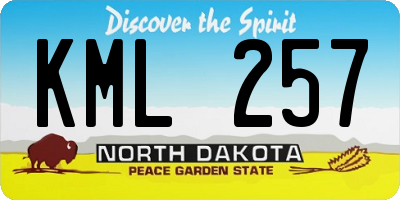 ND license plate KML257