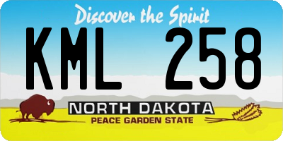 ND license plate KML258
