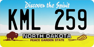 ND license plate KML259