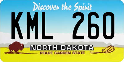 ND license plate KML260