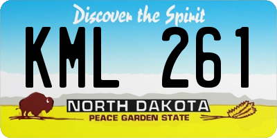 ND license plate KML261