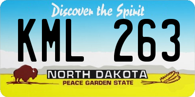 ND license plate KML263