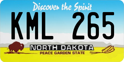 ND license plate KML265