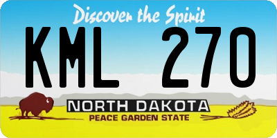 ND license plate KML270