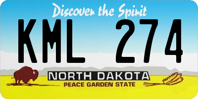 ND license plate KML274