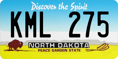ND license plate KML275