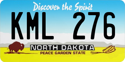 ND license plate KML276