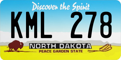 ND license plate KML278