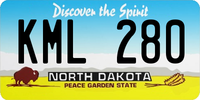 ND license plate KML280