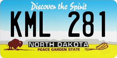 ND license plate KML281