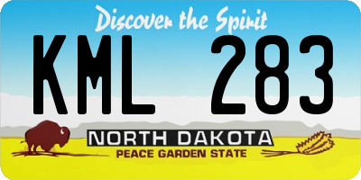 ND license plate KML283