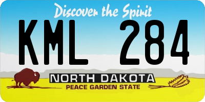 ND license plate KML284