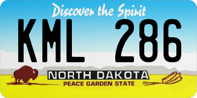 ND license plate KML286