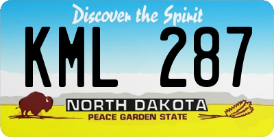 ND license plate KML287
