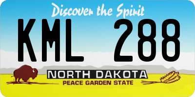 ND license plate KML288