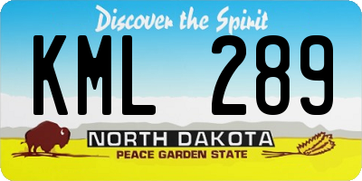 ND license plate KML289