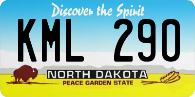 ND license plate KML290