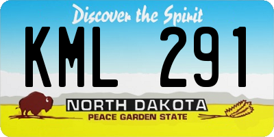 ND license plate KML291