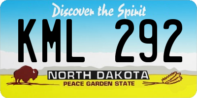 ND license plate KML292
