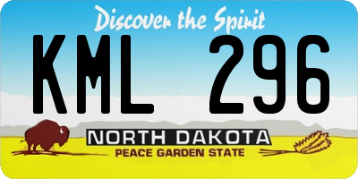 ND license plate KML296