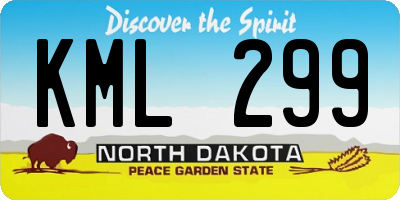 ND license plate KML299