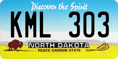 ND license plate KML303