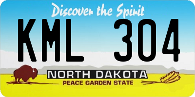 ND license plate KML304