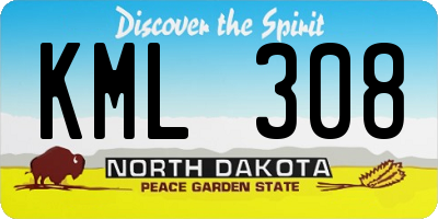 ND license plate KML308