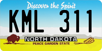 ND license plate KML311