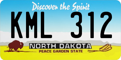 ND license plate KML312