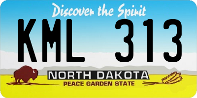 ND license plate KML313