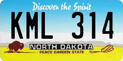 ND license plate KML314