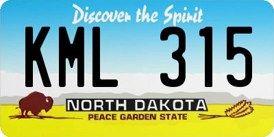 ND license plate KML315