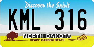 ND license plate KML316