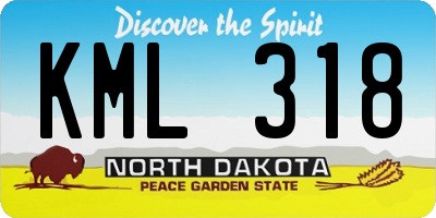 ND license plate KML318