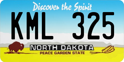 ND license plate KML325