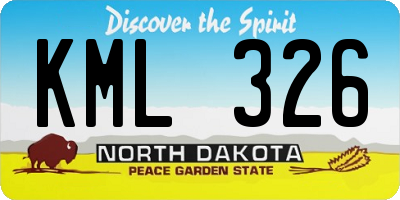 ND license plate KML326