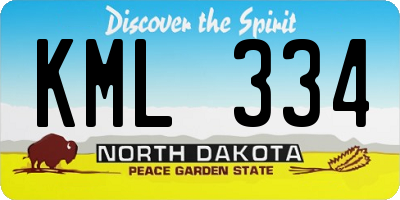 ND license plate KML334