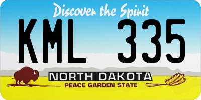 ND license plate KML335