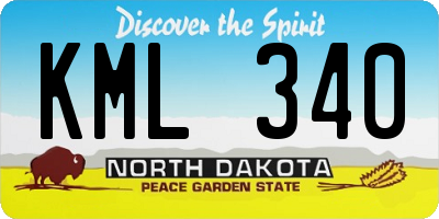 ND license plate KML340