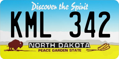 ND license plate KML342