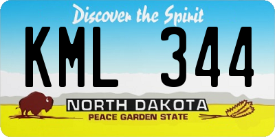 ND license plate KML344