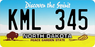 ND license plate KML345