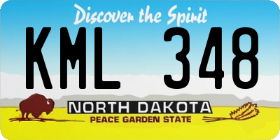 ND license plate KML348