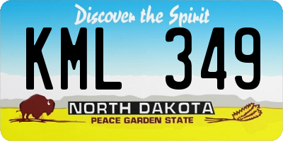 ND license plate KML349